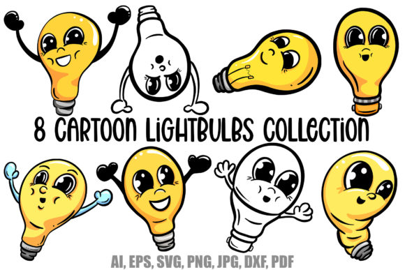 8 Designs Cartoon Lightbulb Bulb Logo: A Creative Toolkit