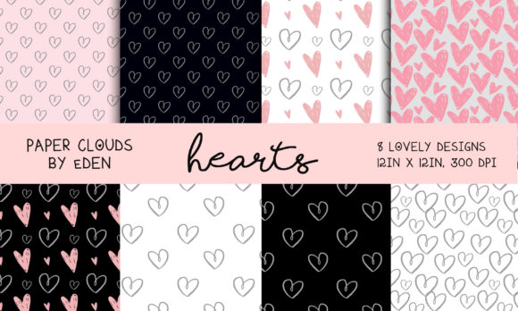 Hearts in Love Digital Paper Bundle: A Pattern for Every Project